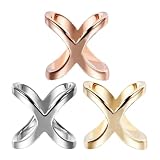 HOODANCOS X Schal-Ring 3 Stück Kreuz Ausgehöhlt Schals Schnalle Damen Mädchen Elegant Schlicht Schal-Clips Schmuck Kleidung Wraps Halter Für Halstuch S
