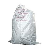 KMF-Sack, Mineralwollsack, Bändchengewebesack, 140 x 220 cm, mit Warndruck grün Mineralwolle, Verschlussband im Saum, uv-stabilisiert, b