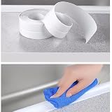 RANJIMA Weichsockelleiste Selbstklebend, 19x19mm 12 Meter Flexible Sockelleiste Selbstklebende Fussleisten aus PVC, Knickleiste Abschlussleiste Dichtungsband für Küche und Badezimmer (Weiß 12m)