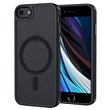 XTCASE Hülle für iPhone 8 / iPhone SE 2020/2022 Magnetisch kompatibel mit Magsafe, Matt Transluzente Handyhülle für iPhone 8 / iPhone SE 2020/2022 Kratzfeste PC + TPU Bumper - Schw