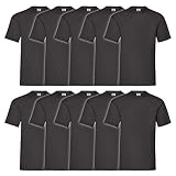 Fruit of the Loom 10 Stück Heavy Cotton T-Shirts in Schwarz, Grösse M