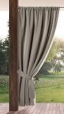 Eurofirany Garden Outdoorvorhäng mit Stangentaschen - 1 STK. Sonnenschutz Sichtschutz Winddicht Wasserdicht Outdoor Vorhäng für Pavillon Terrasse Pergola Balkon, 155x200 cm, Capp