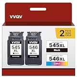 VVQV 545XL 546XL Multipack Ersatz für Canon Druckerpatronen 545 546 XL PG-545XL CL-546XL für Canon Pixma TS3350 TS3450 MX495 TS3150 TR4650 TR4550 TS3440 TR4551 TS3151 TS3355 MG2555s (Schwarz, Farbe)