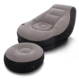 Intex 'Ultra-Lounge Aufblasbarer Sessel mit Polsterhocker inkl. Getränkehalterung max. 110 Kg ergonomischer Luftsessel mit Ottomane Loungemöbel aufbalsbar (68564NP)