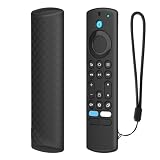 Lawnoval Leichte stoßfeste Silikonhülle für Fire TV Stick 4K Max Sprachfernbedienung, Schw