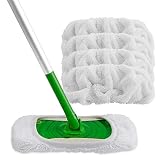 HOEMXCEL Wiederverwendbare Mikrofaser-Mopp-Pads, kompatibel mit Swiffer-Kehrmaschinen, geeignet für die Nass- und Trockennutzung, Nachfüll-Moppkopf-Pads, geeignet für die Hausreinigung, 4 Stück