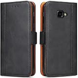 Bozon Handyhülle für Samsung Galaxy Xcover 4, Leder Handytasche Kartenfach Klappständer Magnetisch Lederhülle für Samsung Galaxy Xcover 4 Hülle, Schw