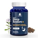 Biovitalia Natural Sleep Restore+ Schlaftabletten, Tiefschlaf-Ergänzungsmittel für besseren Schlaf, keine Gewohnheitsbildung, unterstützende Formel für einen gesunden Schlafzyklus für Männer und F