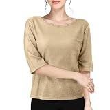 Glitzer Oberteile Damen Sexy Festliche Shirt T-Shirt Lose Glitzer Longshirt Pailletten Modern Oberteil Bluse Party Schwarz Bluse Tops Pailletten Outfit Elegant Glitzer Top Tunik