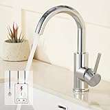 Auralum Küchenarmatur Niederdruck Armatur Küche/Bad, 360°Drehbar Wasserhahn Küche Niederdruck mit 3 Anschluessen Fuer Boiler, Wasserhahn Bad aus Messing V