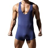 Midiskye Herren Singlet Bodysuit Sport Wrestling Singlets Atmungsaktiv Trikot für Sportliche Unterstützer Jumpsuit Gym Sportswear Unterhemd Einteiliger Overall Slim Fit Männerbody Tank Top