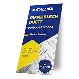 ATALLIKA Riffelblech Alu DUETT [750x100 mm, 2,5/4 mm] - Alublech mit 2-Tränen-Struktur [rutschhemmend & wetterfest] für Outdoor & Indoor - präziser Blech-Zuschnitt aus D
