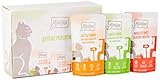 MjAMjAM - Premium Nassfutter für Katzen - Mixpaket I - Huhn, Rind, Herzen, 12er Pack (12 x 125 g), getreidefrei mit extra viel F