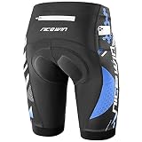 NICEWIN Radlerhose Herren mit Sitzpolster 4D Gepolsterte Fahrradhose kurz Atmungsaktive schnelltrocknende stoßfeste Herren Fahrrad Hosen R