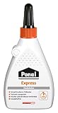 Ponal Express Holzleim, transparenter, schnell trocknender Holzkleber für vielseitige Verleimungs- & Bastelarbeiten, wasserfester Klebstoff in praktischer 120 g F