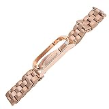 Qukaim Smart Watch Ersatzarmband Ersatzarmband für Mi Band 6, Metall Ersatzband Armband, Rose Gold, Smart Watch Ersatzbänder, Einstellbare Größe, 60_x_180_cm, M