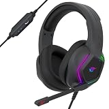 Strex Gaming Headset mit Mikrofon & RGB Beleuchtung - 7.1 Surround Sound - geeignet für PC / PS4 / PS5 / Xbox