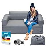 Skandika Luftsofa Easy Air Double | Aufblasbares Sofa Outdoor, mit Elektropumpe, für 2 Personen, Aufladbar mit USB-Ladekabel, Gästebett, bis 200 kg, Tragetasche | Luft Couch, Camping