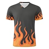 sanluoli Fußballtrikot für Herren, City Edition, Trikots für Herren, Damen, Jugend, Fließende Feuergiraffe Orange Brennen, XXXL