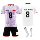 Benutzerdefiniert Trikot Kinder Personalisiert Trikot mit Namen Nummer Team und Logo Trainingsanzug T-Shirts, Shorts, Socke, Sommer Fussball Jersey für Jungen/H
