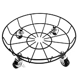 Sprüh Blumenständer mit, runder Blumentopfsockel, Mehrzweck-Umzugstablett für den Haushalt, Universalrad-Blumentopfsockel Mini Hochbeet Balkon (Black, One Size)