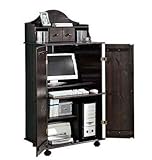 clever-moebel PC-Schrank aus Kiefernholz mit Aufsatz kolonial, Computerschrank Bü