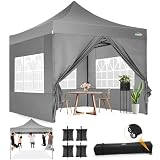 COBIZI pavillon faltpavillon 3x3 wasserdicht stabil Winterfest,Outdoor faltbar partyzelt，gartenpavillon mit 4 Seitenteilen und 4 Sandsack und Laufradtasche, G