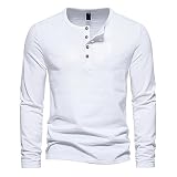 Poloshirt Herren Langarm, Poloshirts Für Herren Mit Kragen, Basic Langarmshirt V Ausschnitt Sommer Polohemd Mit Knopfleiste Bügelfrei Polo T Shirt Men Tops Einfarbig T-Shirts Für Herren Für Frühling