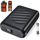Powerbank für Heizweste 7,4V 20000mAh, Wiederaufladbarer Powerbank Heizweste mit LED Display für Heizjacken und Hoodies Herren Damen, Tragbare Heizwesten Akku mit DC/USB-A/USB-C