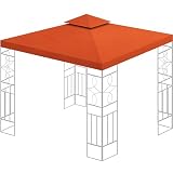 Ersatzdach 360g/m² Dach EXTRA STARK PVC Beschichtung Pavillondach 100% Wasserdicht Pavillon 3x3m (Terrakotta)