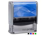 Personalisierter Stempel easyprint 2 – Selbstfärbend mit Individuellem Wunschtext zum Bestellen – 5 Zeilen, 47x18 mm – Abdruck Schw