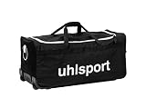 uhlsport Basic Line Sport-Tasche, 110 Liter – Unisex Trainings-Tasche mit Trolley-Funktion, große Reise-Tasche mit Reißverschluss, Schw