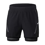 Herren-Fahrradhose, schnelltrocknend, atmungsaktiv, Outdoor-Hose, Mountainbike-Shorts, Rennradhose, entworfen für Radfahren, Laufen, Wandern und Outdoor-Leben (schwarz, asiatisch)