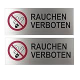 Facaii 2st Rauchen Verboten Schild 15 * 6cm Warnhinweis schilder aus stabile Aluminium Warnschild N