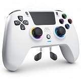 DuLingKer Wireless Controller Kompatibel für PS4/Pro/Slim, Hall Effect Controller mit Hall Joysitck/Trigger(Kein Drift), Vibration, RGB-Licht, Audio, M1/M2-Taste, Game Controller Kompatibel mit PS4