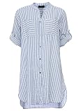 Zwillingsherz Longbluse im Streifen Muster – Hochwertiges Sommerkleid für Damen Frauen Mädchen - Abendkleid Freizeitkleid Strandkleid - Locker luftige Tunika - Perfekt für Frühling Sommer Herb