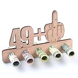 50. Geburtstag Originelle Lustig Geldgeschenk Holz 50 Geschenk Mann,Lustig 49+1 Geldgeschenk Deko,Geburtstagsgeschenke Deko Aus Holz,Jubiläum Geburtstagskarte Geschenke für Freunde,F
