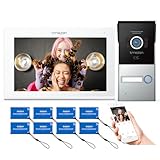 TMEZON WLAN Video Türsprechanlage 2-Draht,Gegensprechanlage System mit 1080P Türklingel,7 Zoll IP Touchscreen Monitor,APP/Swipe Card Unlock,Snapshot/Aufnahme,2-Wege-Audio,Bewegungsmeldung