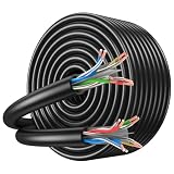 JARNHNG Outdoor Cat 6 Ethernet Kabel 100m, High-Speed LAN Netzwerkkabel, Bulk Cat 6 Internet Kabel, 10 Gbps, 550 MHz, AWG26 UTP CCA (100 Meter, schwarz)