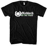 Gladbach Ehre und Stolz Herren T-Shirt | Skyline Trikot Sport Shirt Fussball Ultra | M2 Schwarz (XL)