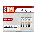 Cartridgeify 30x PGI-550 CLI-551 XL Kompatibel mit Canon PGI-550 CLI-551 Druckerpatronen Multipack, für PIXMA MX925 MX725 iP7250 iP8750 MG5450 MG5550 MG5650 MG6350 MG6450 MG6650 MG7150 MG7550