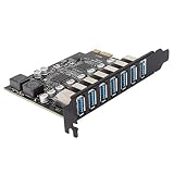 ASHATA 7-Port-PCIE-Erweiterungskarte, 5 Gbit/s Hochgeschwindigkeits-PCIe zu USB 3.2-Erweiterungskarte für Desktop-PC-Hostkarte, Unterstützung für Windows 11/10/8/7/XP und Linux