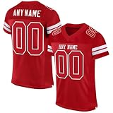 Personalisiertes American FootballTrikot Custom Football Jersey Personalized Bedruckt Team Name & Number Sporttops für Herren Damen Jugend Unisex Schnelltrocknend Atmungsaktiv T Shirt(#A 23)