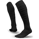 Alienjoy Männer Scrunch Fußball Socken Extra lange gepolsterte Knie High Baseball Sportsocken mit Knöchelunterstützung für Athleten Fußball M