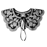 DEARMAMY 1stk Falsches Stickkragen Abnehmbarer Kragen Stoff Bluse Gehäkelte Spitze Hemdkragen Spitzenkragen Falscher Kragen Hals-fake-kragen- Schal Nähen Vermischt Black