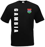 Gambia WM-2022 T-Shirt Trikot Wunschname Nummer Schwarz XL