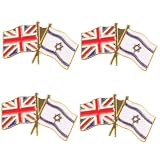DEARMAMY 4 Stück Flaggenabzeichen England Internationale Reisebrosche Flaggenaufnäher Israel-flagge Freiheitsbaumflagge Palästina-flagge Benutzerdefinierte Flagge Lgbt-flagge Zinklegierung