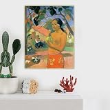 GOSRD Paul Gauguin „Frau hält eine Frucht – Wohin gehst du, 1893“, klassisches Ölgemälde auf Leinwand, Heimdekoration, 70 x 100 cm,
