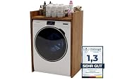 CraftPAK Waschmaschinenschrank geeignet für Waschmaschine & Wäschetrockner, Waschmaschinenschrank Überbauschrank, Badezimmermöbel Größe 66x97x62 cm, Farbe R
