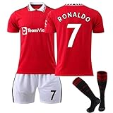 C7 Fußball Trikot, Hause/Auswärts Fußball Trikot Shorts Socken für Kinder/Erwachsener, Nr.7 Fussball Jersey Trainingsanzug Jungen H